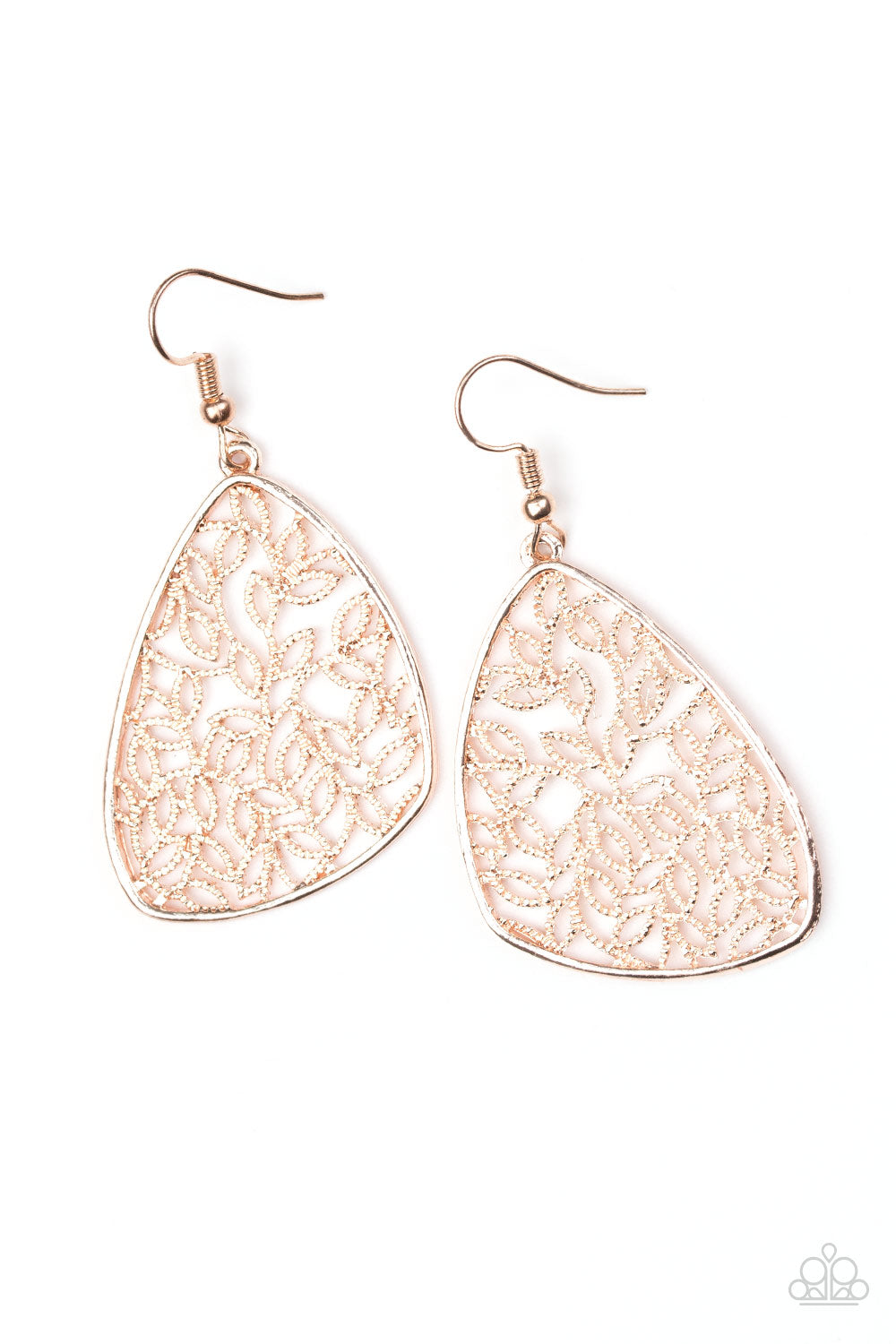 Paparazzi Time To LEAF - Rose Gold Earrings