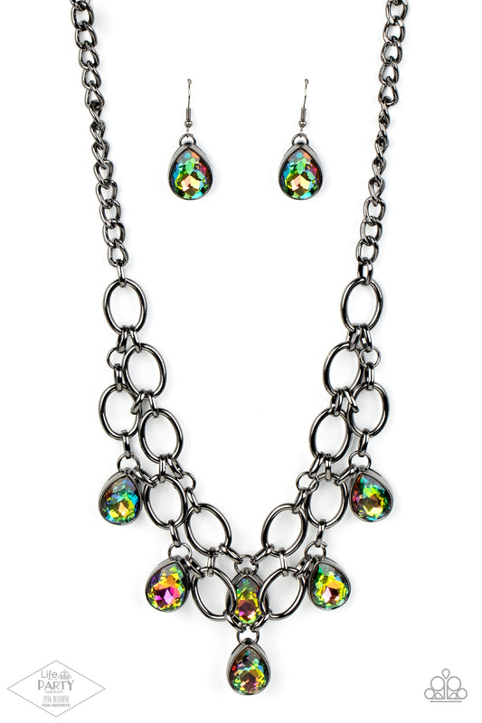 Paparazzi Show Stopping Shimmer - Multi Oil Spill Necklace