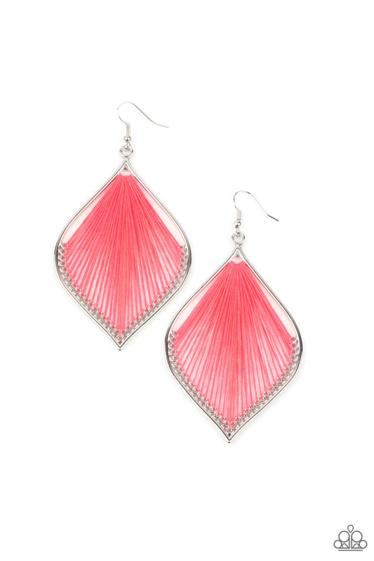 Paparazzi String Theory - Pink Earrings