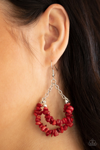 Paparazzi Rainbow Rock Gardens - Red Earrings