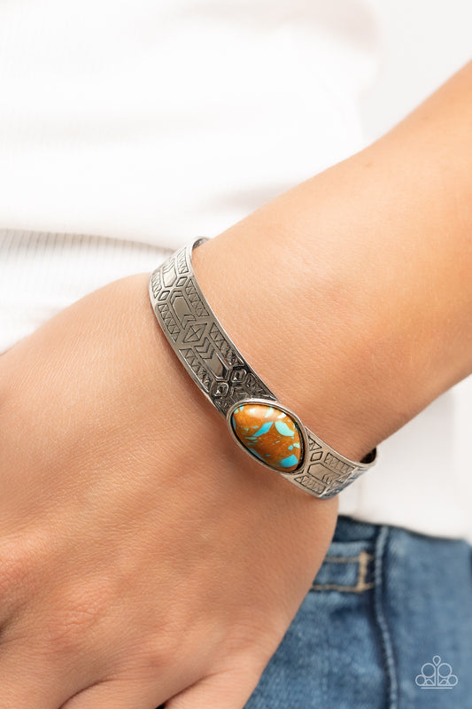 Paparazzi Gobi Glyphs - Brown Blue Bracelet