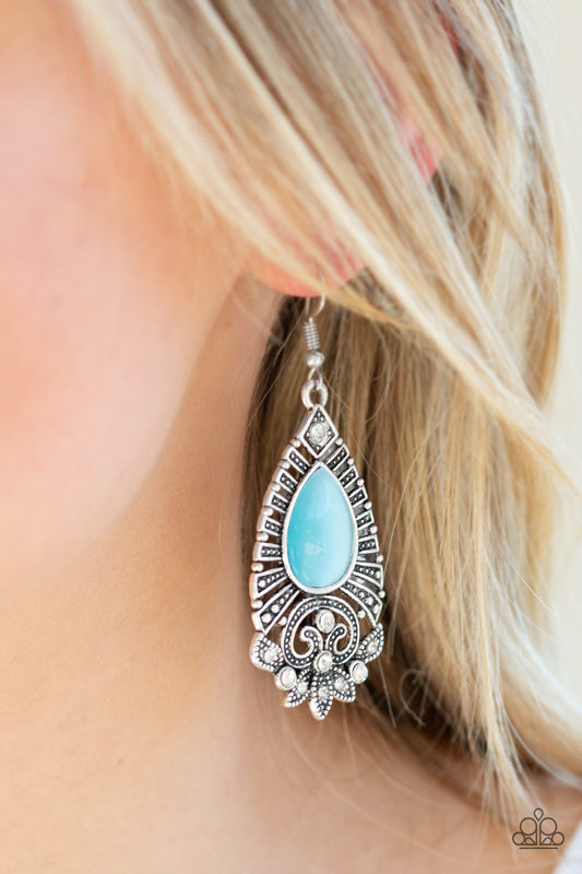 Paparazzi Majestically Malibu - Blue Earrings