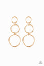 Paparazzi Three Ring Radiance - Gold Earrings