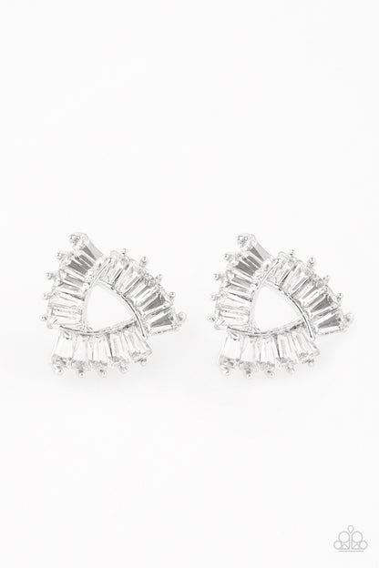 Paparazzi Renegade Shimmer - White Earrings
