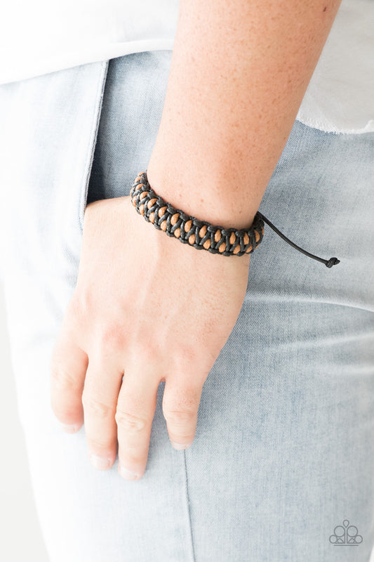 Paparazzi KNOT Again! - Black Brown Urban Bracelet