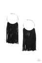 Paparazzi Flauntable Fringe - Black Earrings
