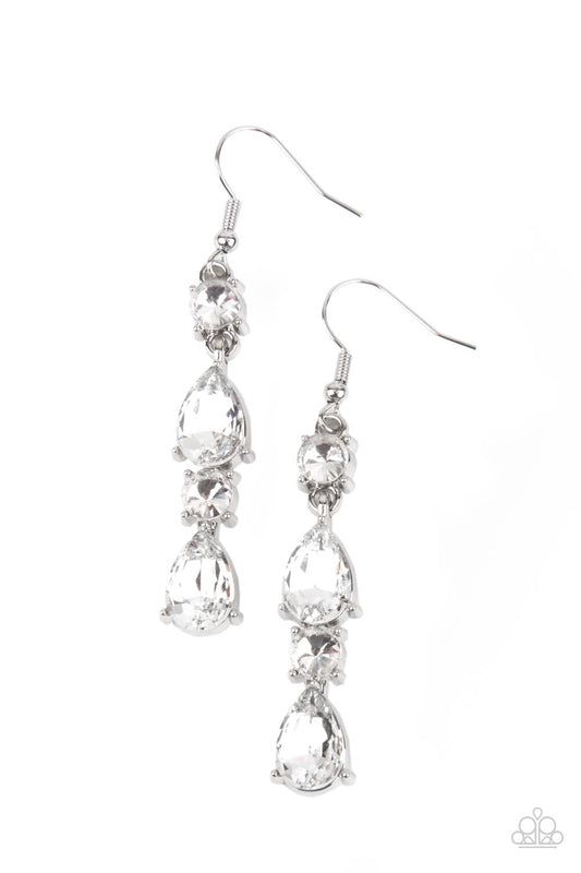 Raise Your Glass to Glamorous - White Earrings