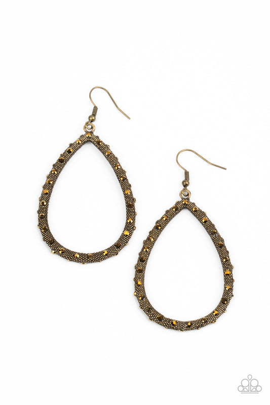 Paparazzi Standout Sparkle - Brass Earrings