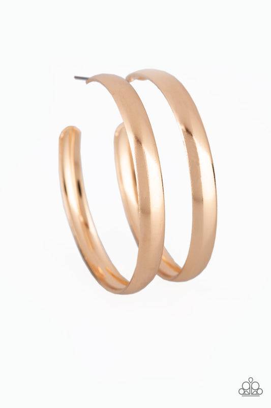 Paparazzi A Double Feature - Gold Hoop Earrings