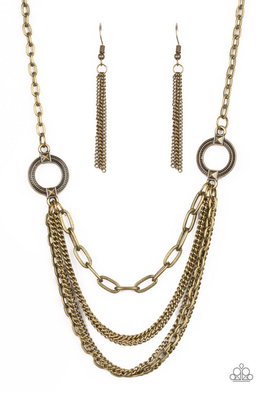 Paparazzi CHAINS Of Command - Brass Necklace