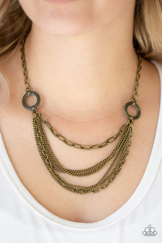 Paparazzi CHAINS Of Command - Brass Necklace