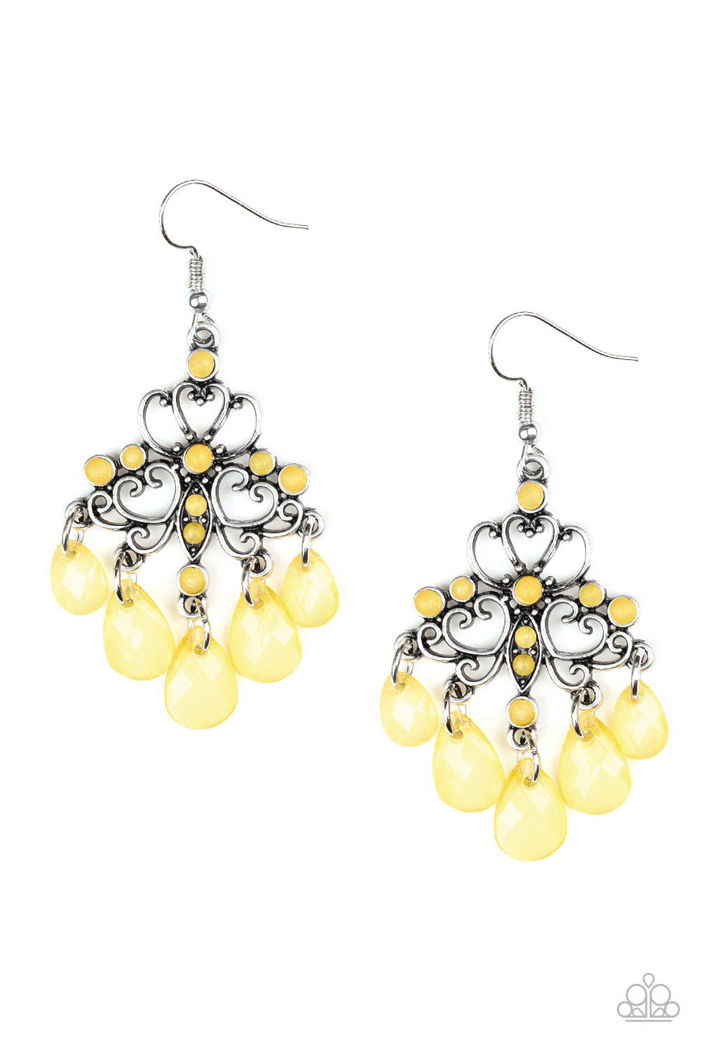 Paparazzi Dip It GLOW - Yellow Earrings