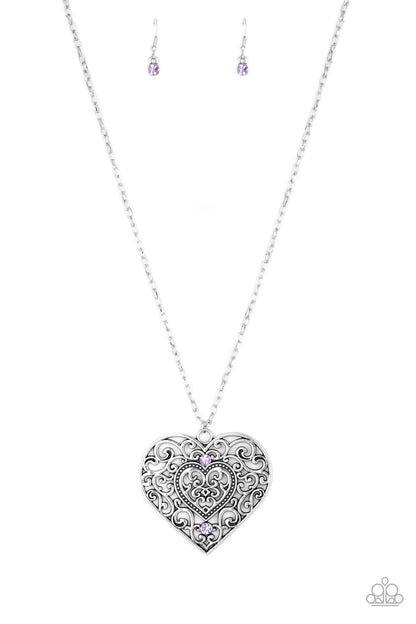 Paparazzi Classic Casanova - Purple Heart Necklace