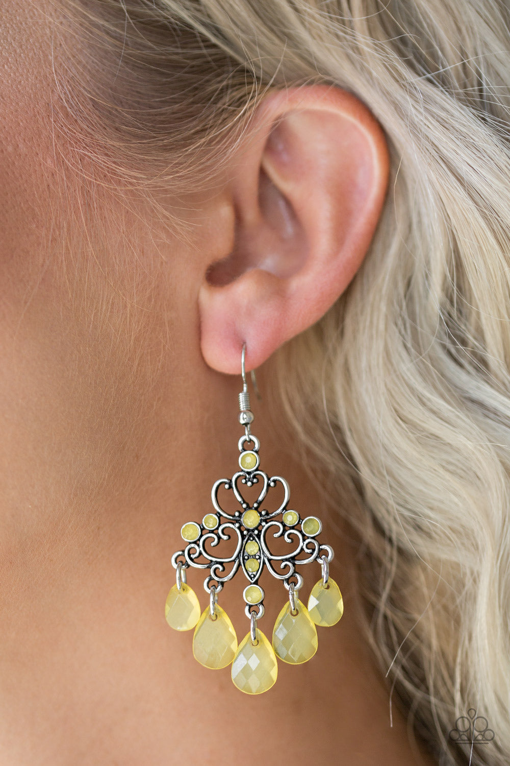 Paparazzi Dip It GLOW - Yellow Earrings