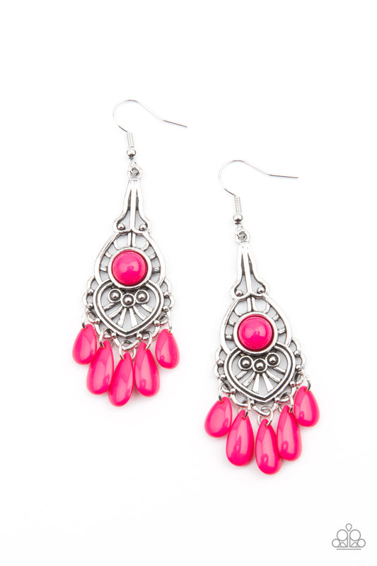 Paparazzi Fruity Tropics - Pink Earrings