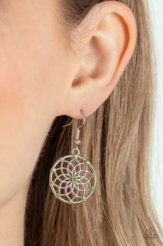 Paparazzi Springtime Salutations - Green Earrings