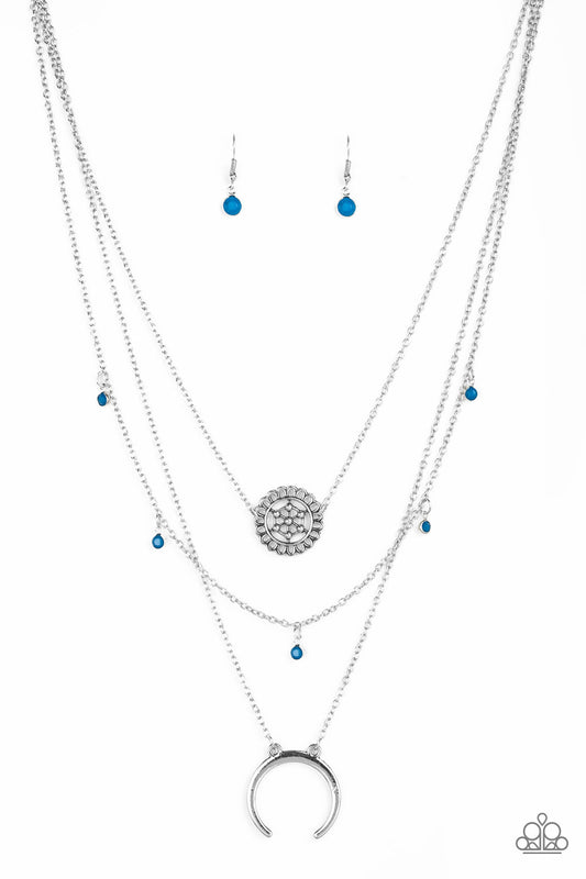 Paparazzi Lunar Lotus - Blue Necklace