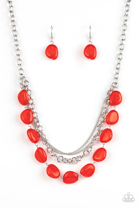 Paparazzi Pumped Up Posh - Red Necklace