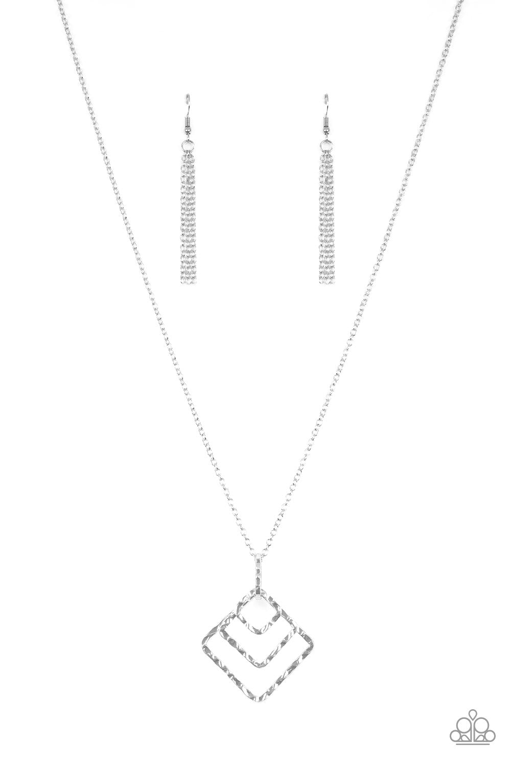Paparazzi Square It Up - Silver Necklace