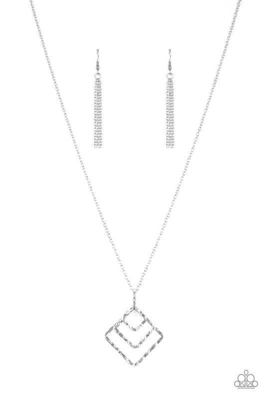 Paparazzi Square It Up - Silver Necklace