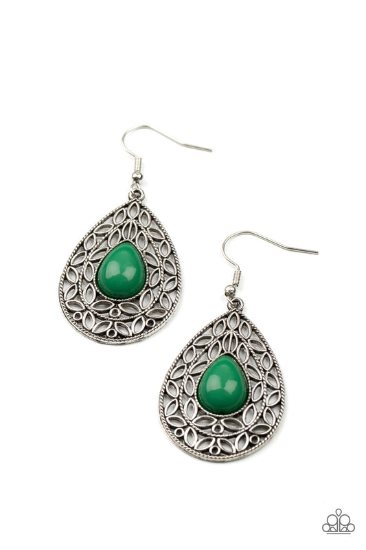Paparazzi Fanciful Droplets - Green Earrings