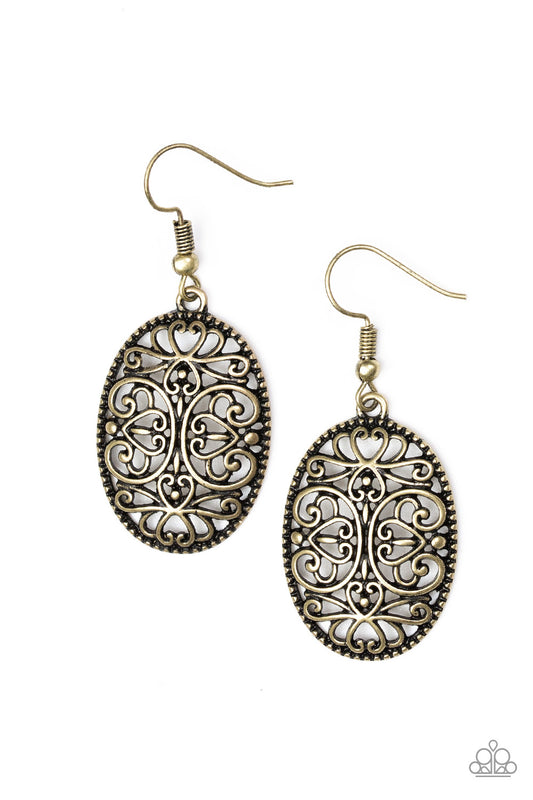 Paparazzi Wistful Whimsical - Brass Earrings