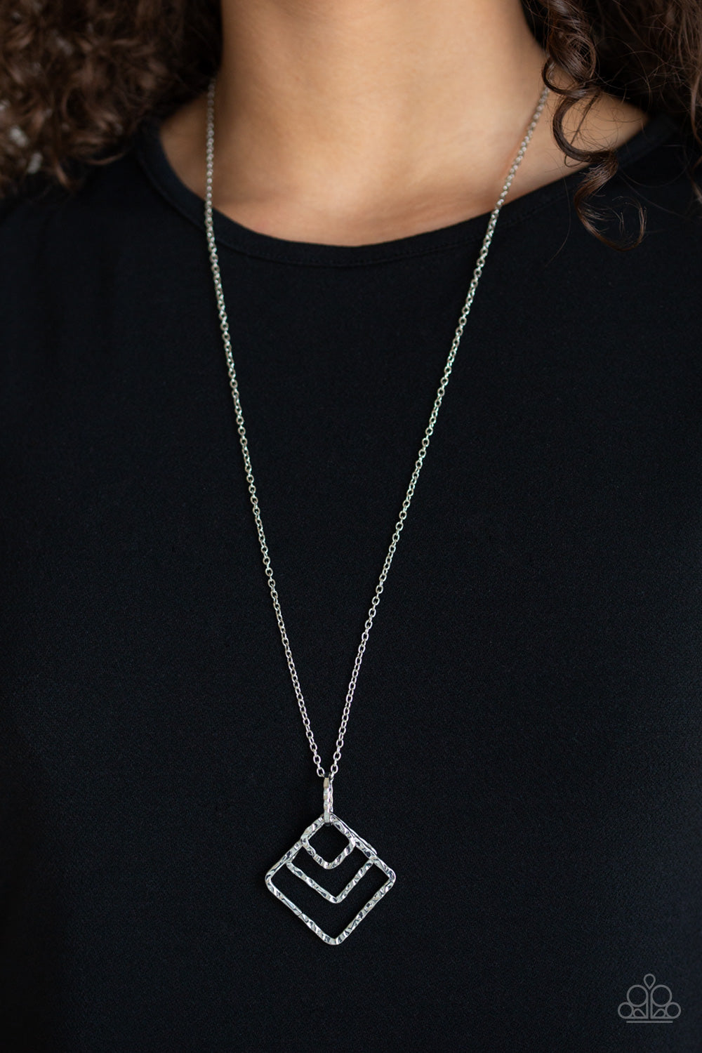Paparazzi Square It Up - Silver Necklace