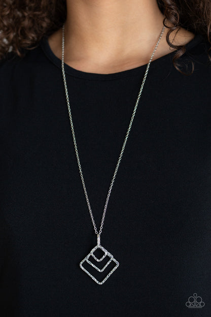 Paparazzi Square It Up - Silver Necklace