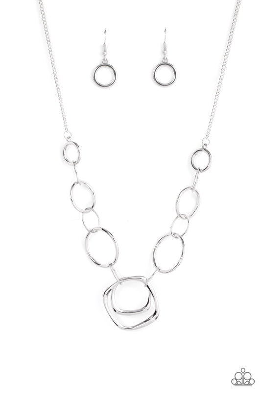 Paparazzi Linked Up Luminosity - Silver Necklace