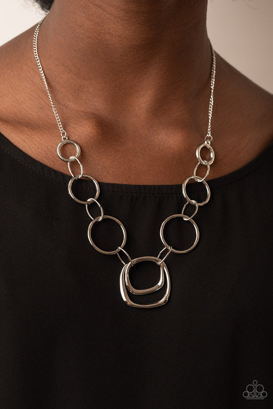 Paparazzi Linked Up Luminosity - Silver Necklace