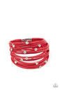Paparazzi Fearlessly Layered - Red Magnetic Bracelet