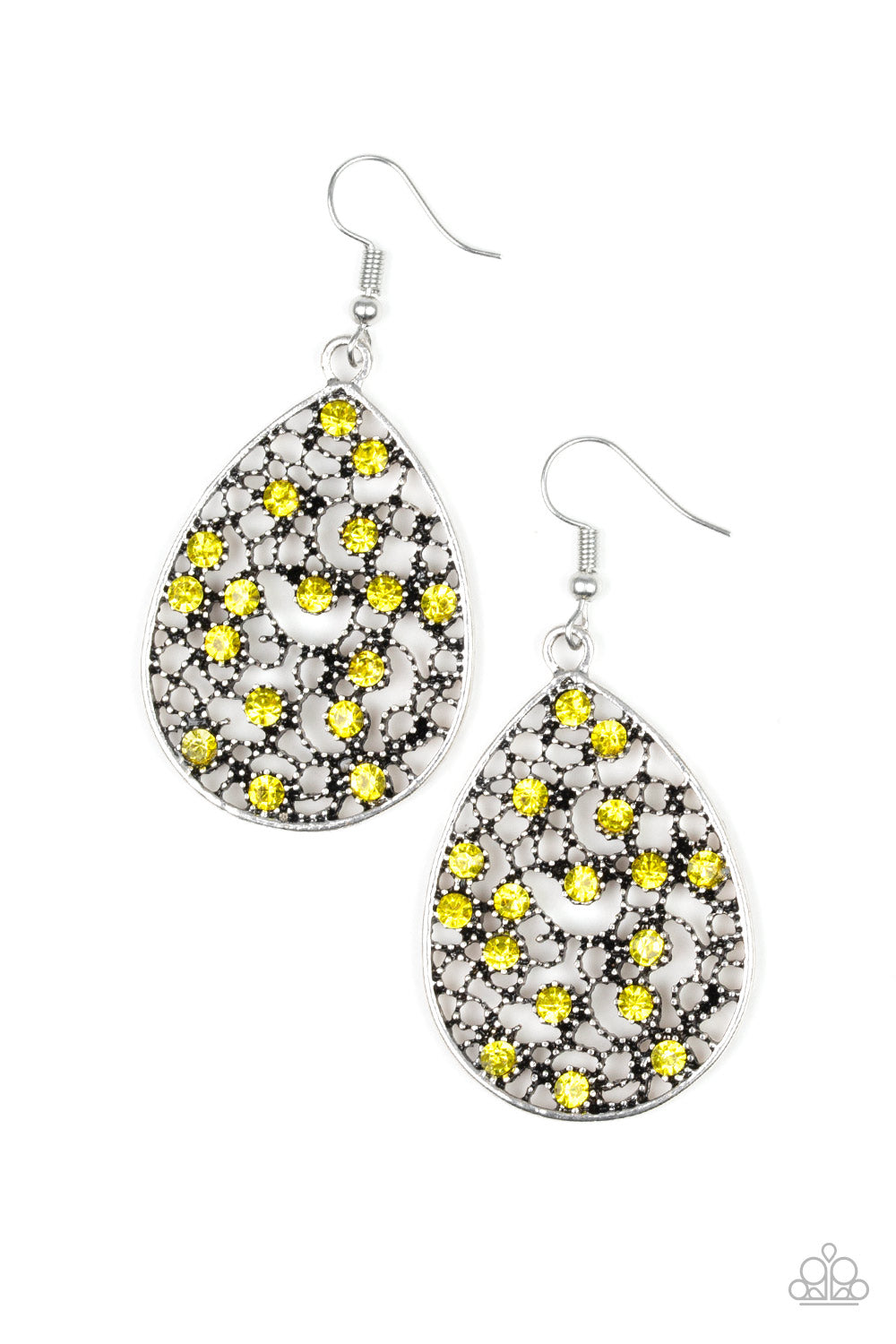 Paparazzi Dazzling Dew - Yellow Earrings