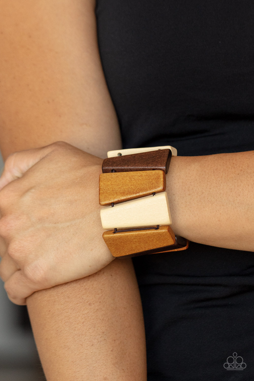 Paparazzi Barbados Backdrop - Multi Wood Bracelet