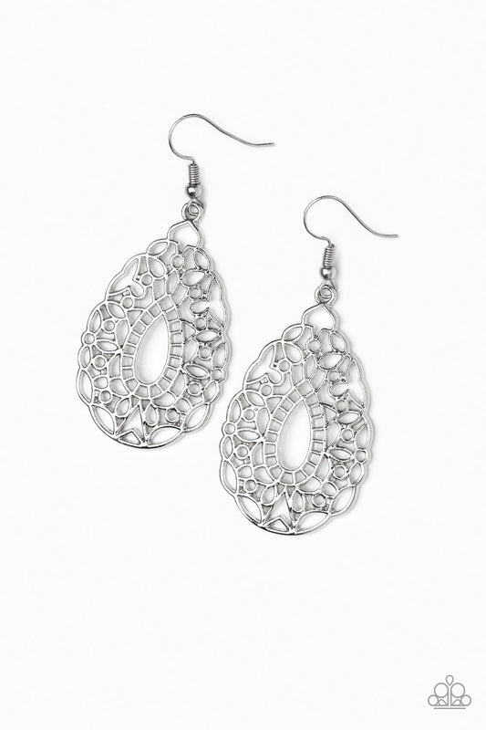 Paparazzi Wisteria Hysteria - Silver Earrings