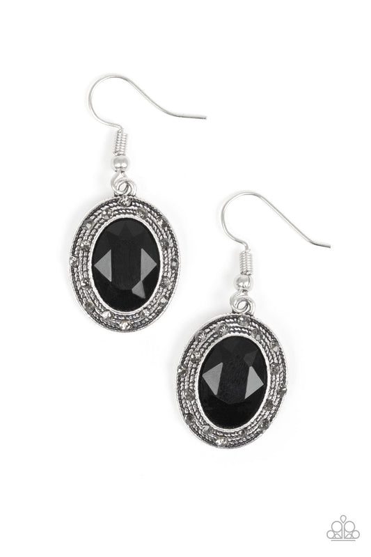 Paparazzi East Side Etiquette - Black Earrings