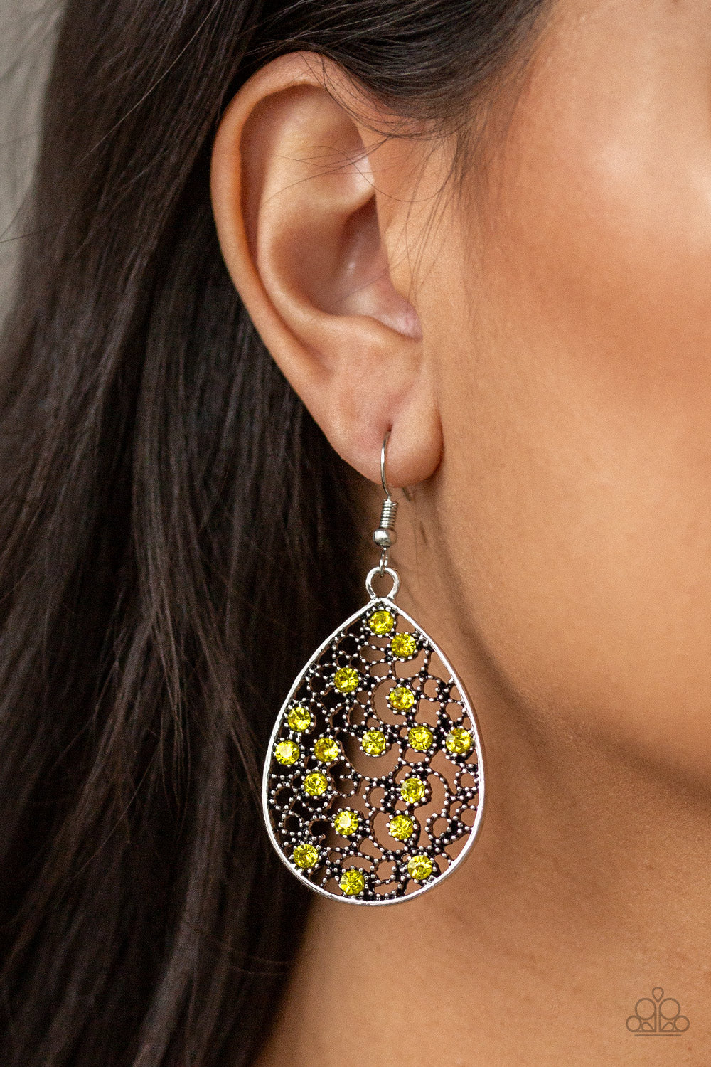 Paparazzi Dazzling Dew - Yellow Earrings