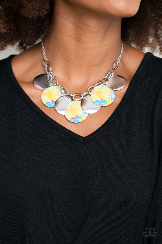 Paparazzi Tie Dye Drama - Yellow Multi Necklace