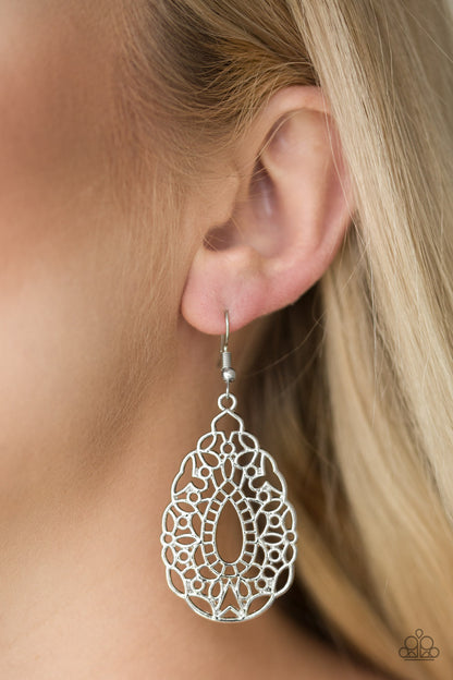 Paparazzi Wisteria Hysteria - Silver Earrings