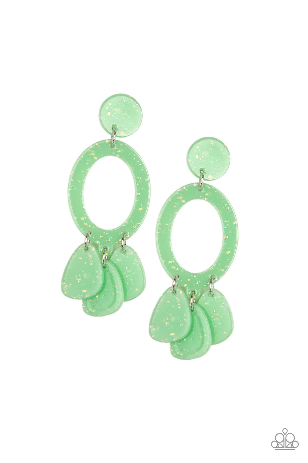 Paparazzi Sparkling Shores - Green Earrings
