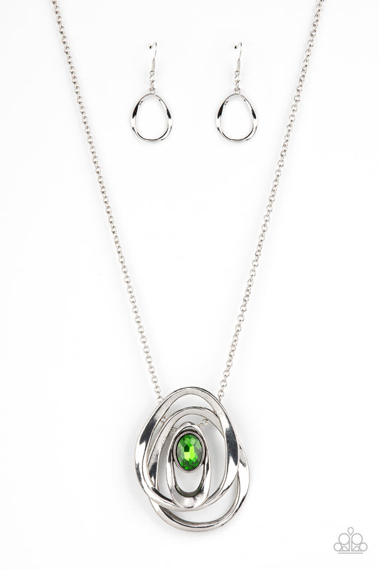 Paparazzi Luminous Labyrinth - Green Necklace