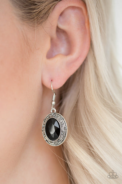 Paparazzi East Side Etiquette - Black Earrings