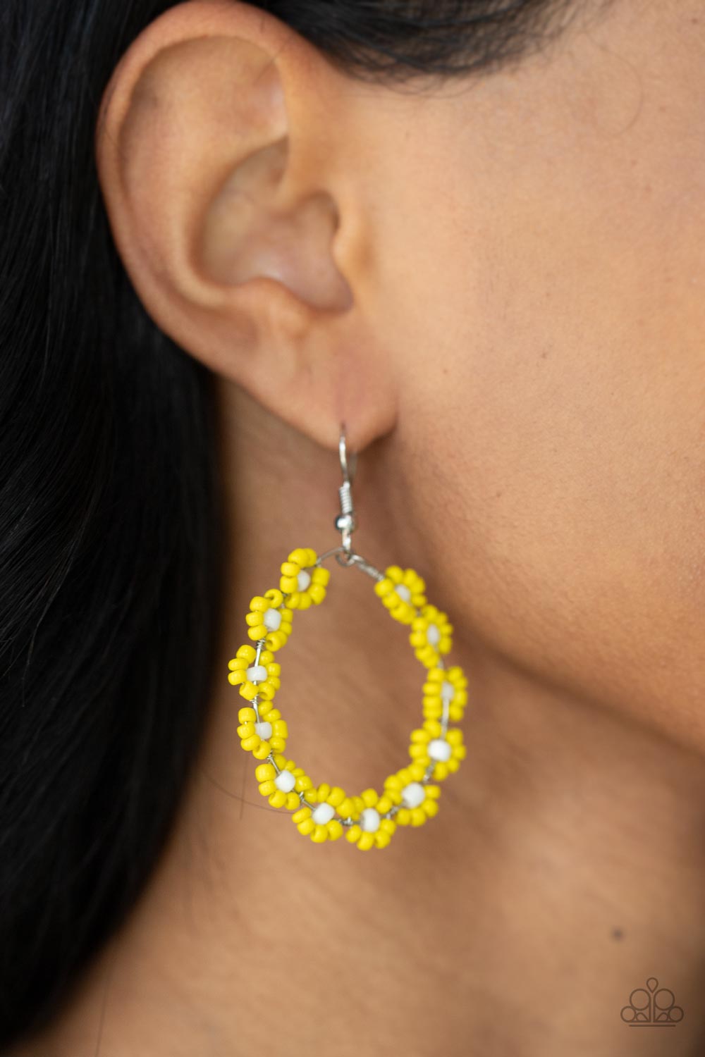 Paparazzi Festively Flower Child - Yellow Earrings