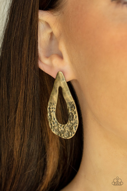 Paparazzi Industrial Antiquity - Brass Earrings