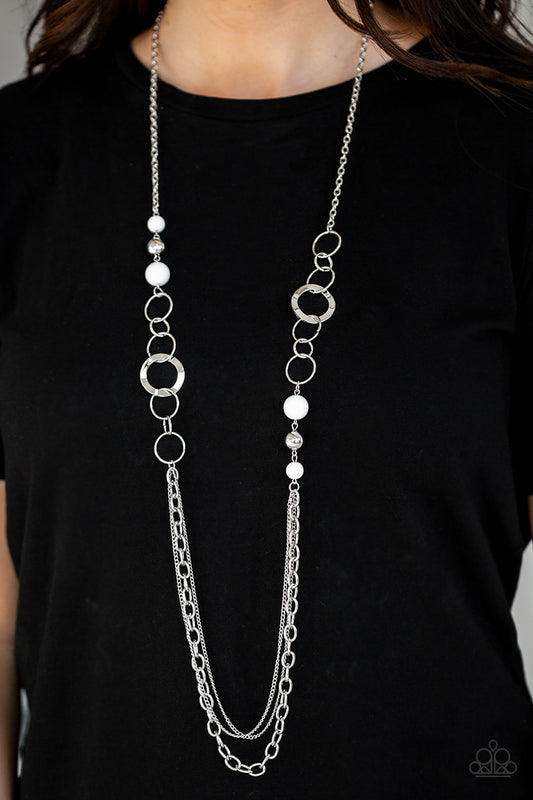 Paparazzi Modern Motley - White Necklace