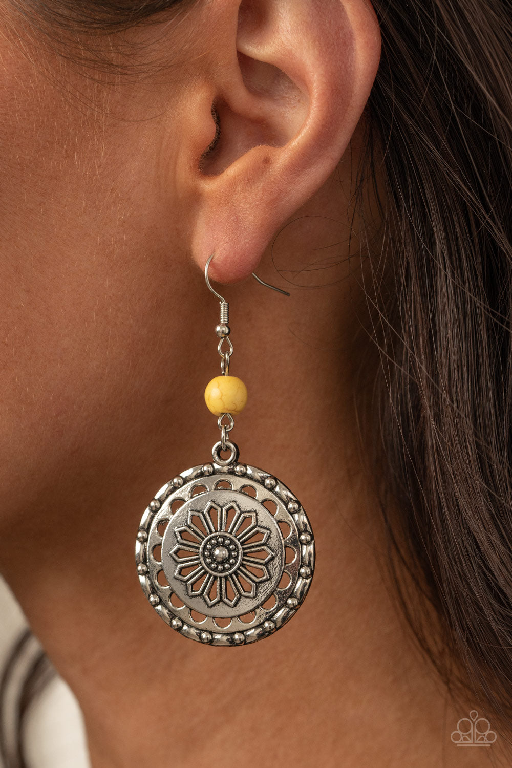 Paparazzi Flowering Frontiers - Yellow Earrings