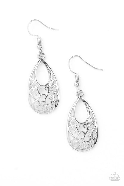 Paparazzi Always Be VINE - Silver Earrings
