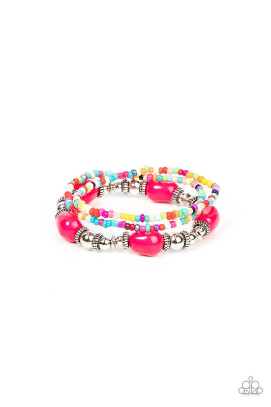 Paparazzi Confidentially Crafty - Pink Multi Bracelet