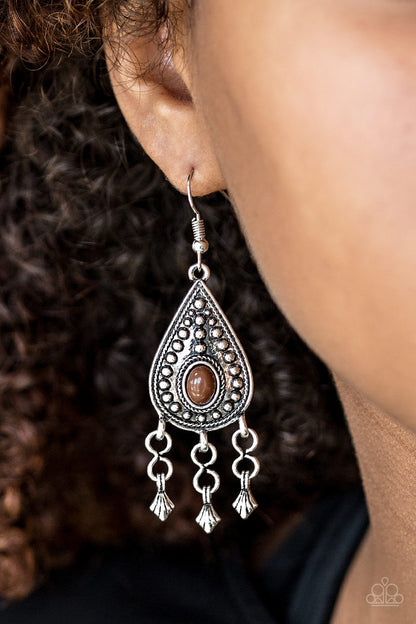 Paparazzi Sahara Song - Brown Earrings