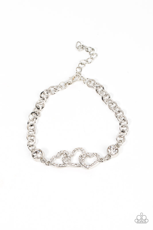 Paparazzi Desirable Dazzle - White Heart Bracelet