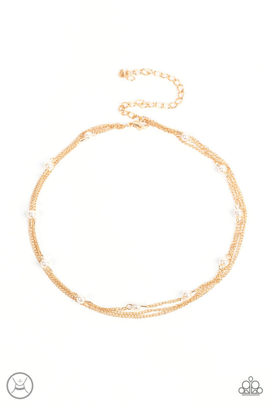 Paparazzi Daintily Dapper - Gold Choker Necklace